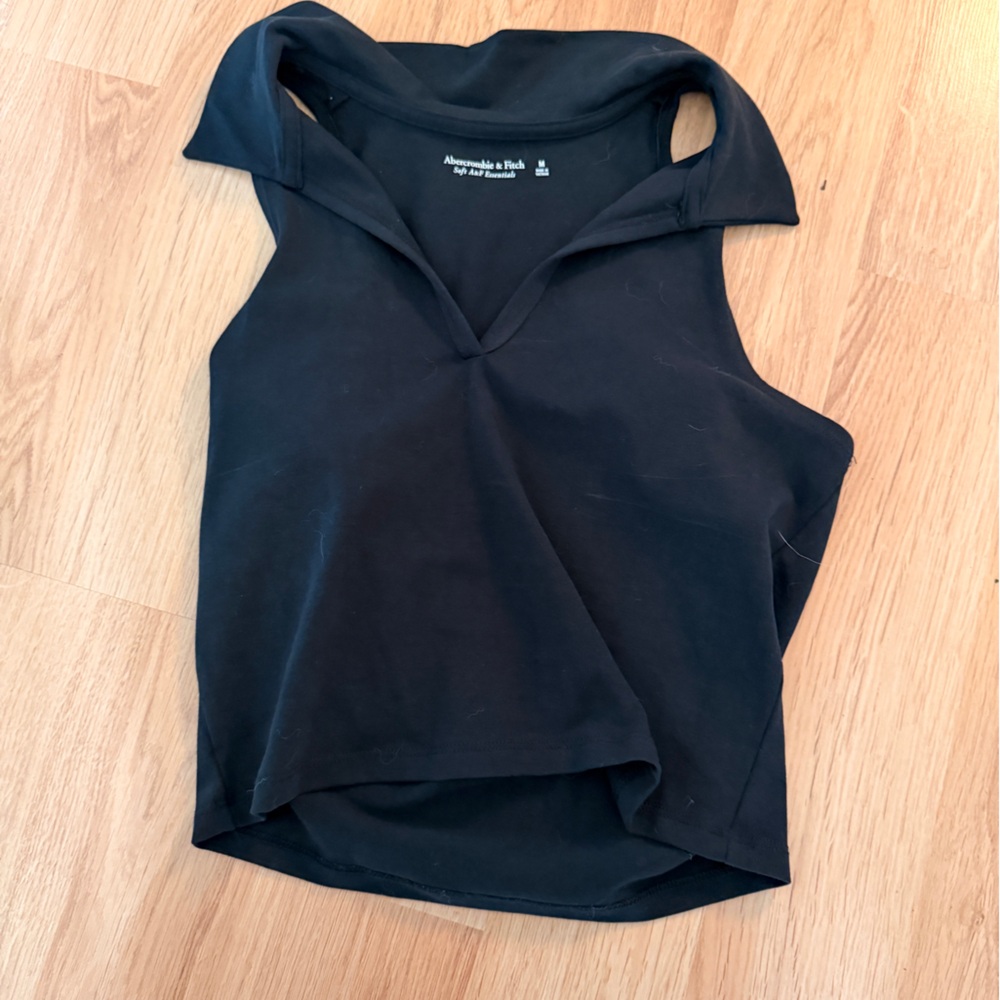 Abercrombie Sleeveless Black Polo Tank Top